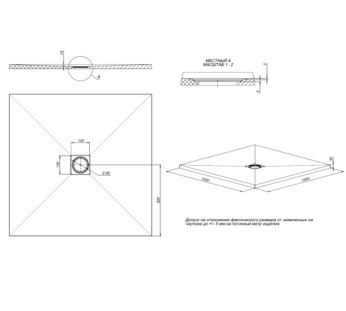 Душевой поддон Allen Brau Priority 100x100 8.31005-BGM синий матовый