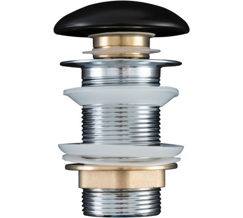 Донный клапан Aquanet черный матовый, без перелива