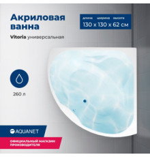 Акриловая ванна Aquanet Vitoria 130x130 (с каркасом)