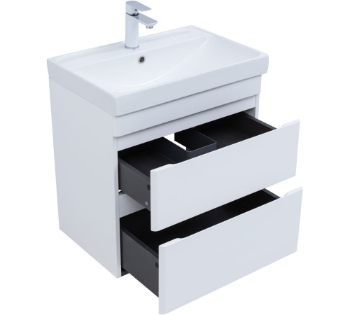 Тумба под раковину Aquanet Слим 60 белый сатин