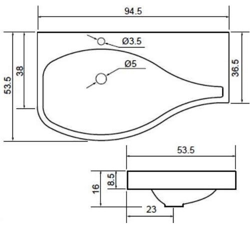 Раковина для тумбы Aquanet Сопрано 95 L