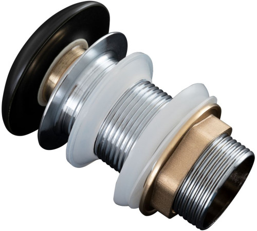 Донный клапан Aquanet черный матовый, без перелива