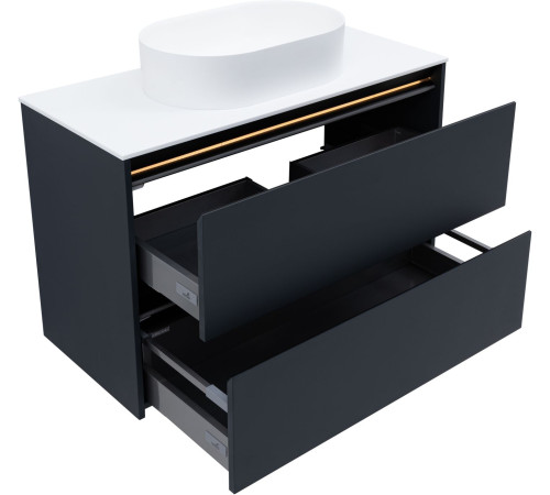 Тумба под раковину Allen Brau Activity 100 1.34006.AM антрацит матовый/черный браш
