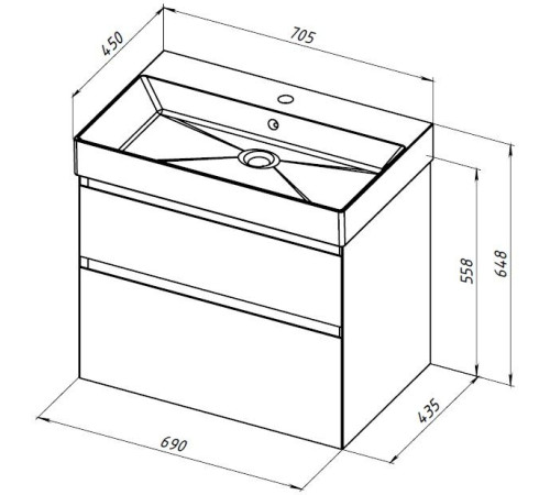 Тумба под раковину Allen Brau Infinity 70 1.210025.CGM олива матовый