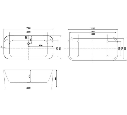 Акриловая ванна Allen Brau Infinity 1 170x80 2.21001.21