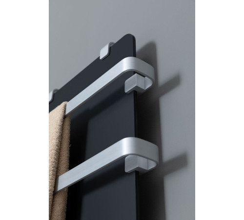 Полотенцесушитель электрический Allen Brau Infinity 140x44 с рейлингом 2.0 и креплением, серебро браш