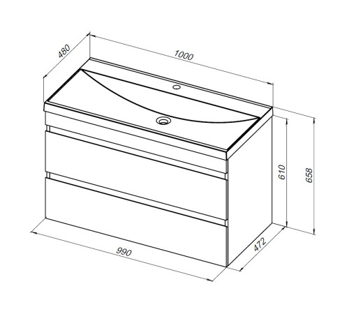 Тумба под раковину Aquanet Нота New 100 дуб холден
