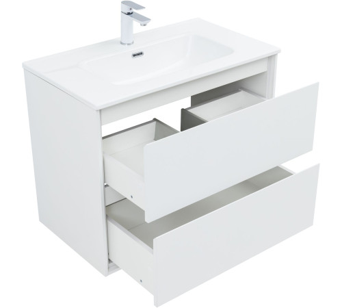 Тумба под раковину Aquanet Милан 80 белый глянец