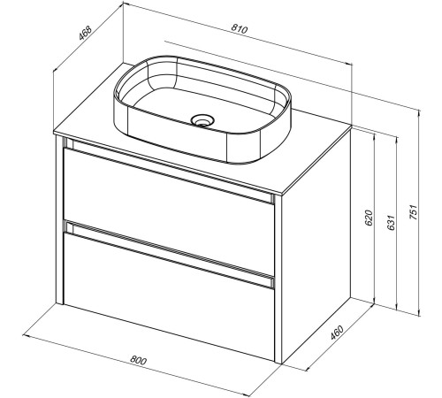Тумба под раковину Allen Brau Fantasy 80 1.11001.PGM 2.0 платина матовый