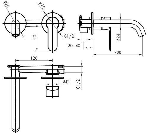 Смеситель для раковины Aquanet Passion черный матовый