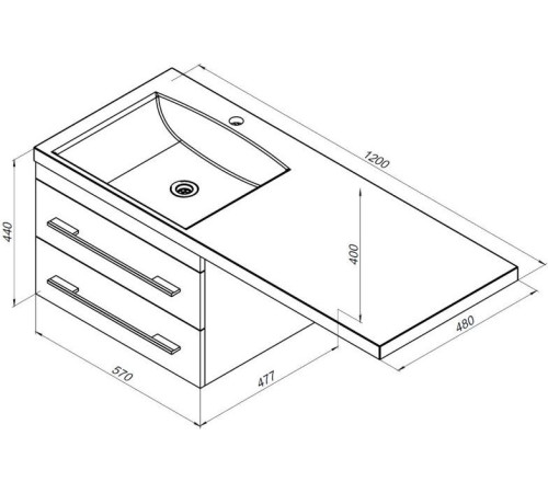 Раковина Aquanet Нота 120 R