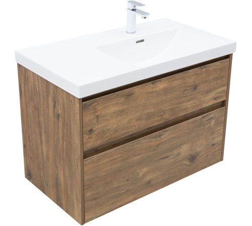 Тумба под раковину Aquanet Nova Lite 2.0 90 дуб рустикальный, правая