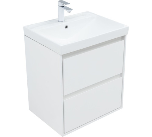 Тумба под раковину Aquanet Милан 60 белый глянец