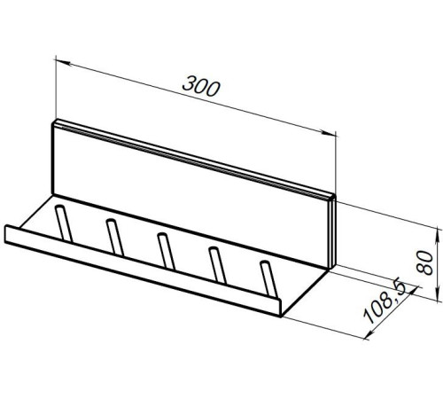 Полка Aquanet Магнум 30x8 белая матовая, открытая