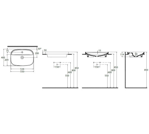 Раковина накладная Allen Brau Fantasy Sphere 55 4.11034.20 белый