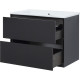 Тумба под раковину Aquanet Милан 80 черный глянец