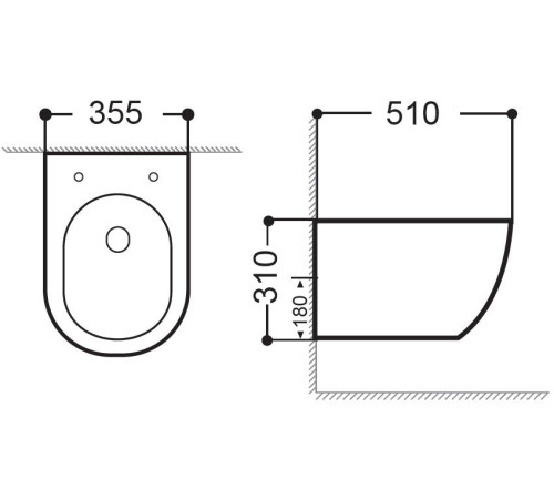 Биде подвесное Aquanet Cetus 2.0 B2 LX-1057