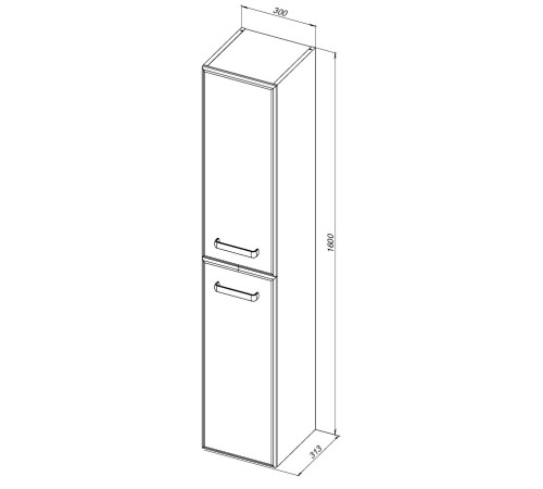 Шкаф-пенал Aquanet Лукка 30 белый