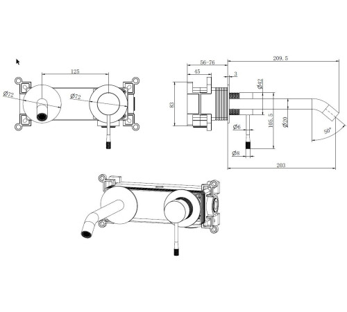 Смеситель для раковины Allen Brau Priority 4.0 5.31C03-00 (с внутренней частью) хром