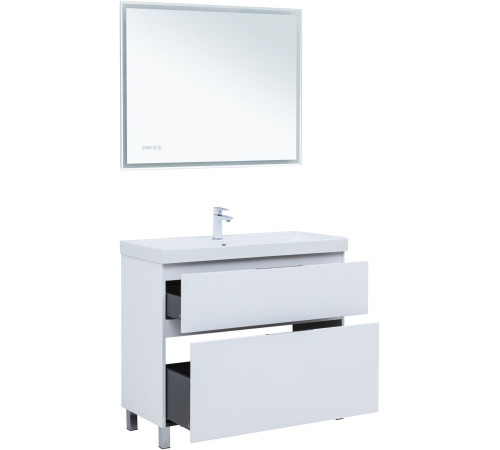 Тумба под раковину Aquanet Алвита New 100 напольная, белый матовый