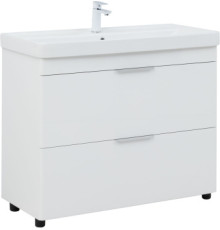 Тумба под раковину Aquanet Ирис New 100 напольная, белый глянец