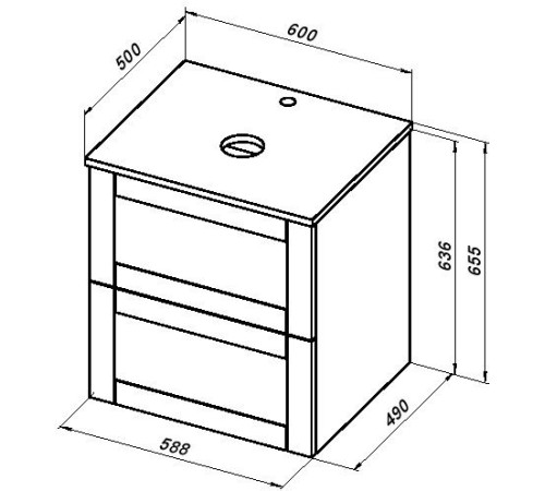 Тумба под раковину Aquanet Терра 60 маренго