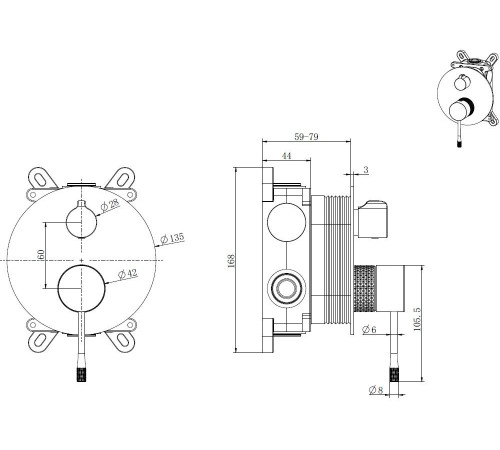 Смеситель для душа Allen Brau Priority 4.0 5.31C11-00 (с внутренней частью, 2 выхода) хром