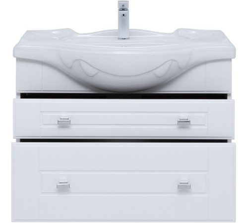 Тумба под раковину Aquanet Рондо 85 белый глянец