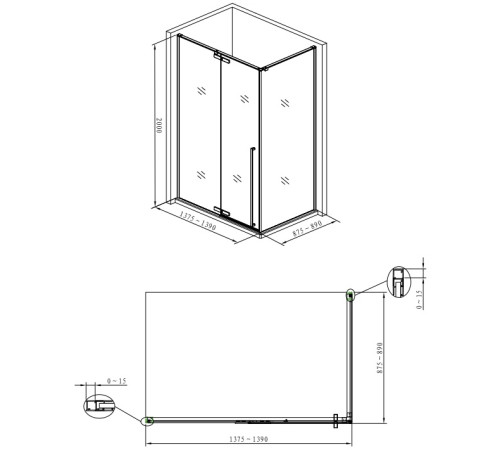 Душевой уголок Allen Brau Fantasy 140x90 3.11004-00 хром