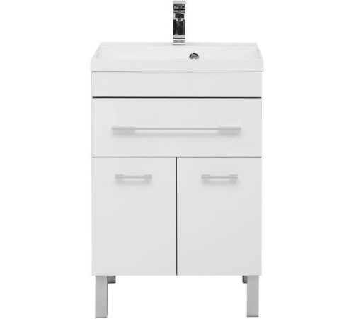 Тумба с раковиной Aquanet Верона 60 белый (напольная 1 ящик 2 дверцы)