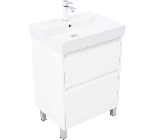 Тумба под раковину Aquanet Nova Lite 2.0 60 напольная, белый глянец