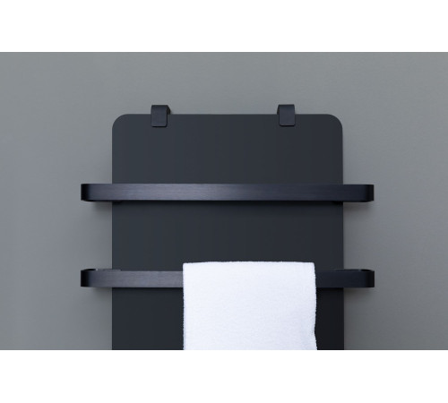 Полотенцесушитель электрический Allen Brau Infinity 120x44 с рейлингом 2.0 и креплением, черный матовый