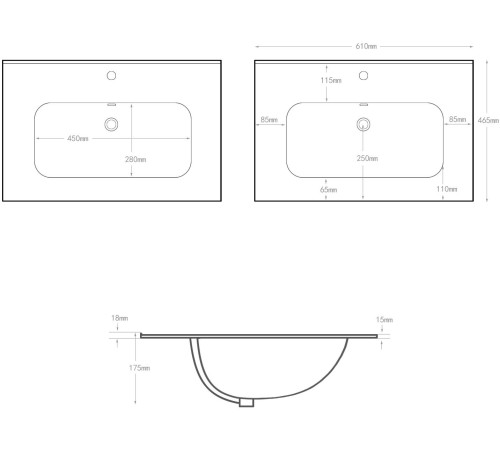 Раковина Aquanet Flat 60 белая матовая