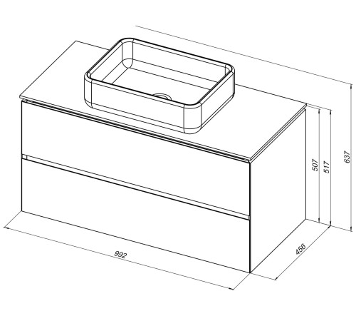 Тумба под раковину Allen Brau Infinity 100 1.21003.PWM папирус матовый