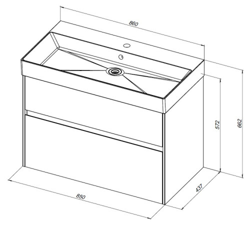 Тумба с раковиной Aquanet Бруклин 85 белый