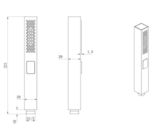 Душевая лейка Allen Brau Infinity 5.21A22-31 черный матовый