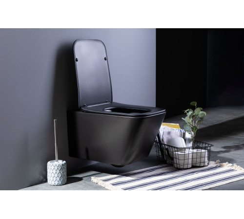 Унитаз подвесной Aquanet Rimless Tavr-W BL-103N-WHT black черный матовый