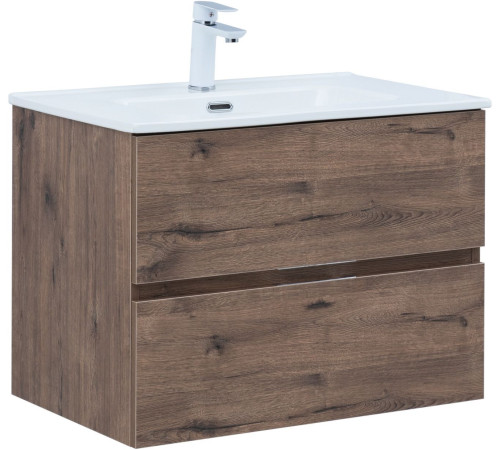 Тумба под раковину Aquanet Алвита New 70 2 ящика, дуб веллингтон табак
