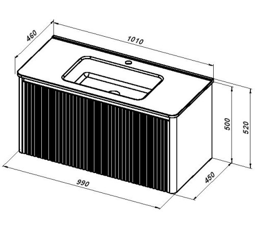 Тумба под раковину Allen Brau Gravity 100 1.370018.PWM папирус матовый