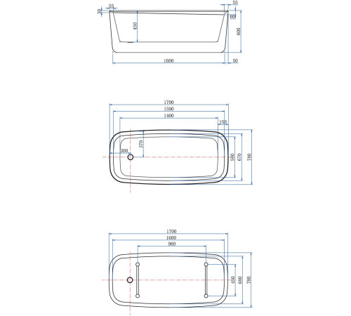 Акриловая ванна Allen Brau Infinity 3 170x78 2.21003.20/BGM