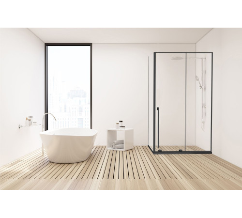 Душевой уголок Allen Brau Fantasy 140x80 3.11008.31 + 3.11012.31 черный матовый