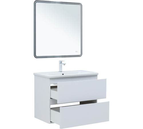 Тумба под раковину Aquanet Эмбер 80 белый матовый