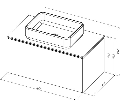 Тумба под раковину Allen Brau Infinity 85 1.21002.WM белый матовый