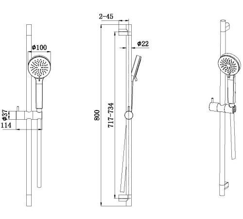 Душевой гарнитур Allen Brau Eclipse 5.E1008-BN никель браш