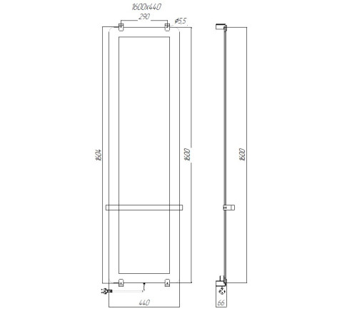 Полотенцесушитель электрический Allen Brau Infinity 160x44 с рейлингом и креплением, серебро браш
