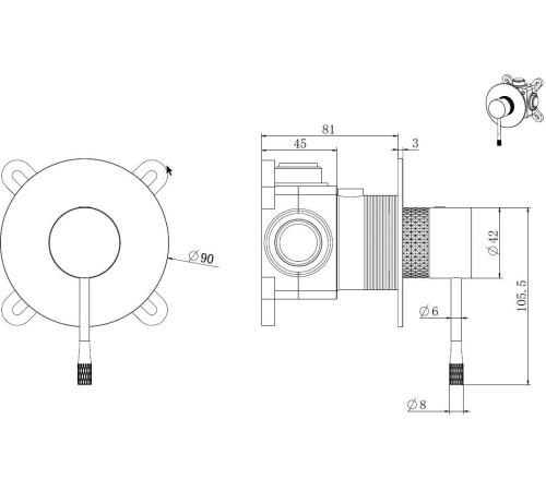 Смеситель для душа Allen Brau Priority 4.0 5.31C12-BN (с внутренней частью, 1 выход) никель браш