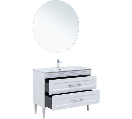 Тумба под раковину Aquanet Бостон New 100 белый сатин