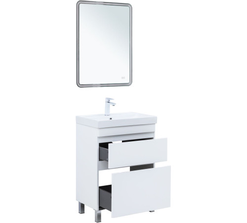 Тумба под раковину Aquanet Слим 60 напольная, белый сатин