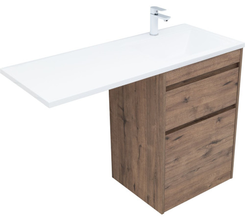 Тумба под раковину Aquanet Токио 58 дуб веллингтон (напольная 2 ящика)