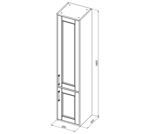 Шкаф-пенал Aquanet Бостон New 35 белый сатин